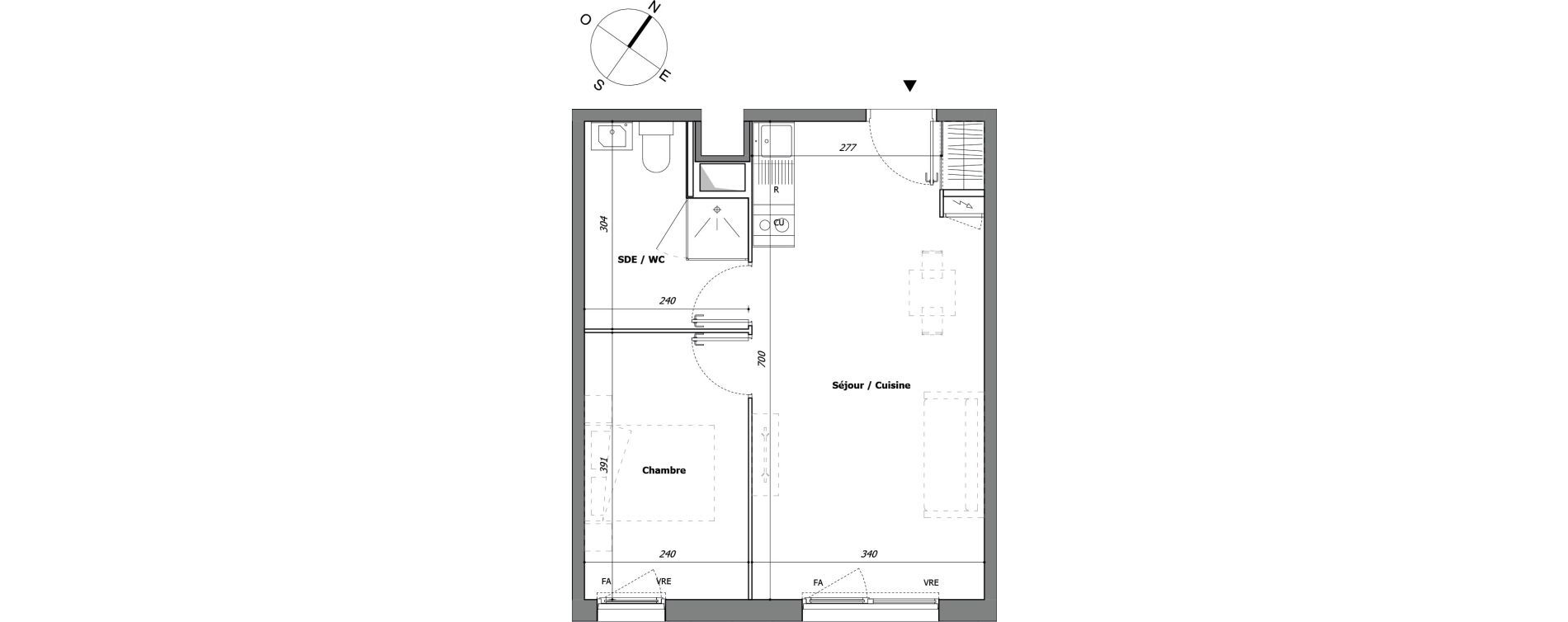 Appartement T2 de 39,18 m2 &agrave; Laval Pillerie - bootz