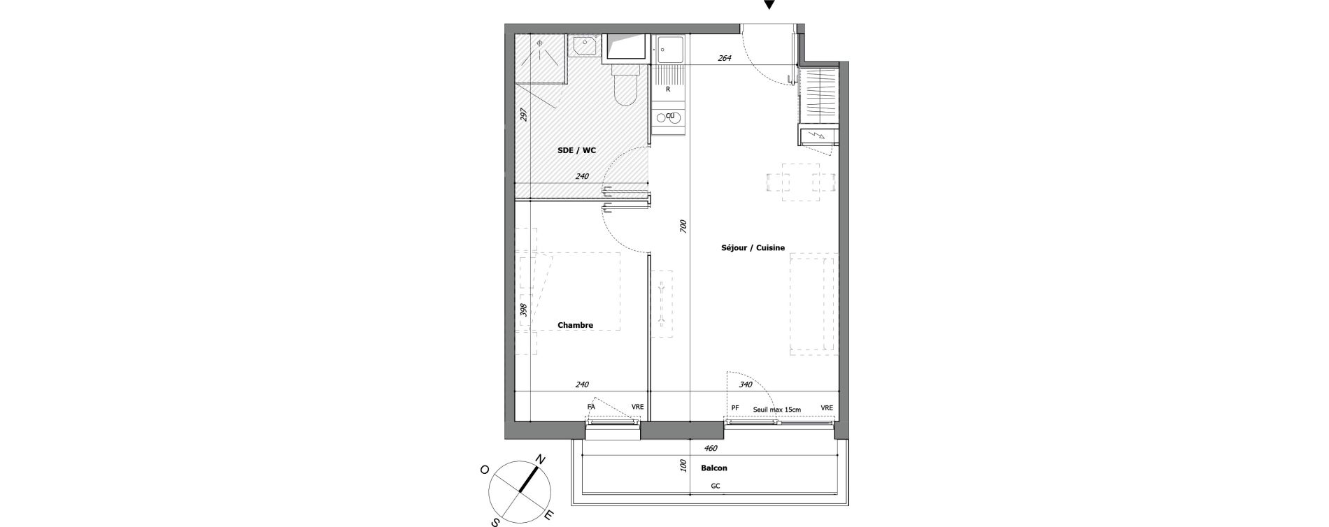 Appartement T2 de 39,19 m2 &agrave; Laval Pillerie - bootz