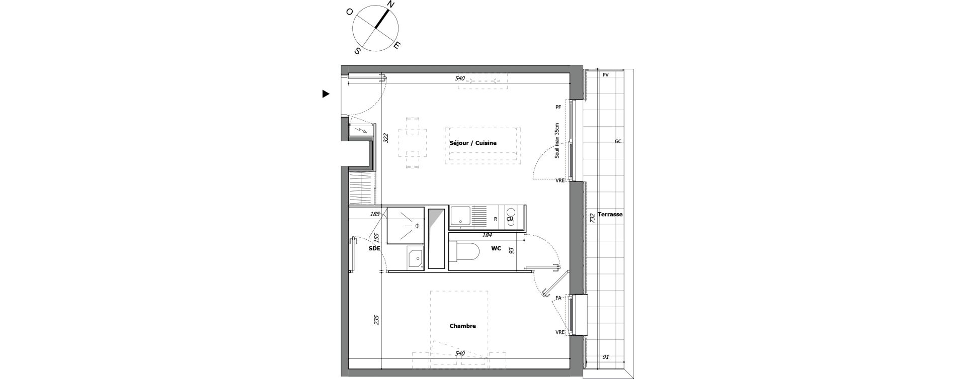 Appartement T2 de 36,70 m2 &agrave; Laval Pillerie - bootz