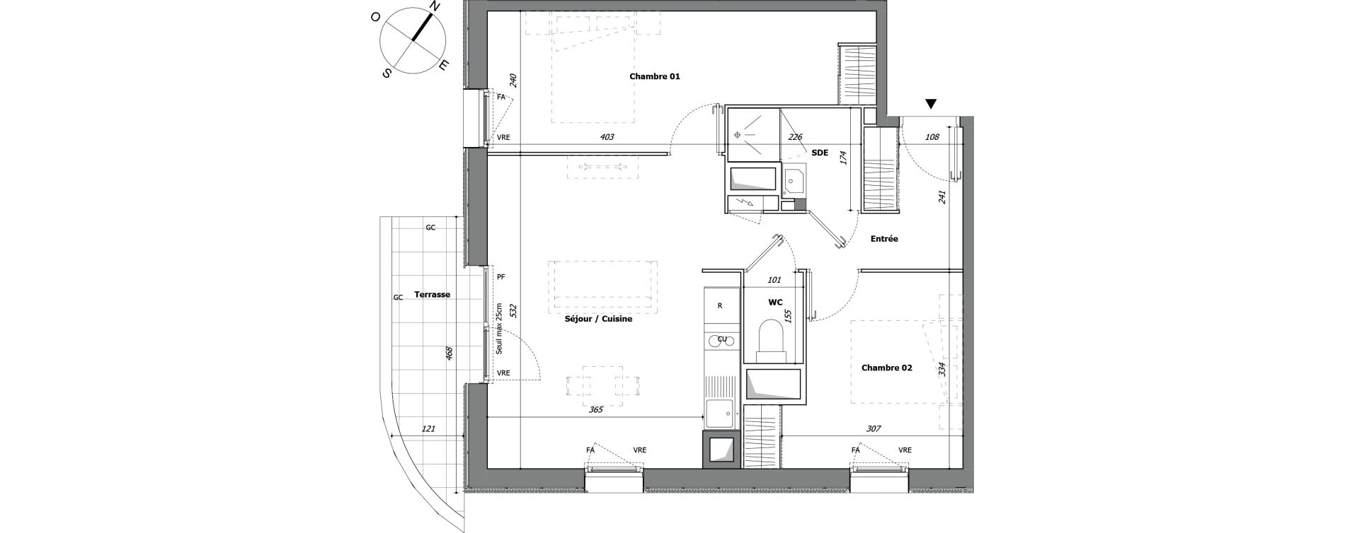 Appartement T3 de 56,58 m2 &agrave; Laval Pillerie - bootz