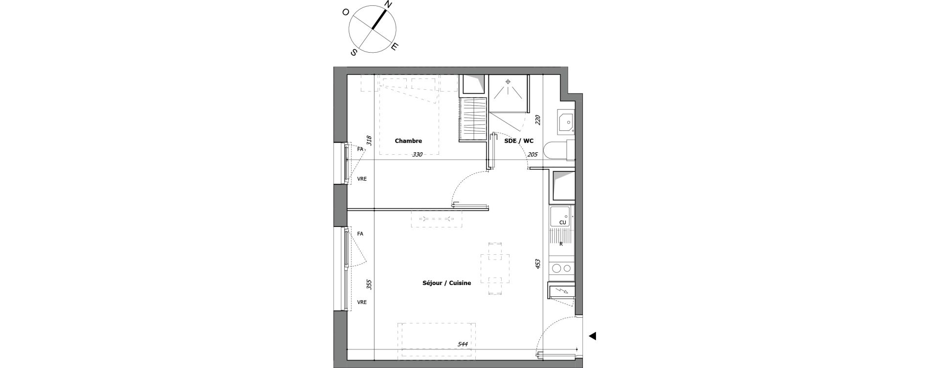 Appartement T2 de 34,73 m2 &agrave; Laval Pillerie - bootz