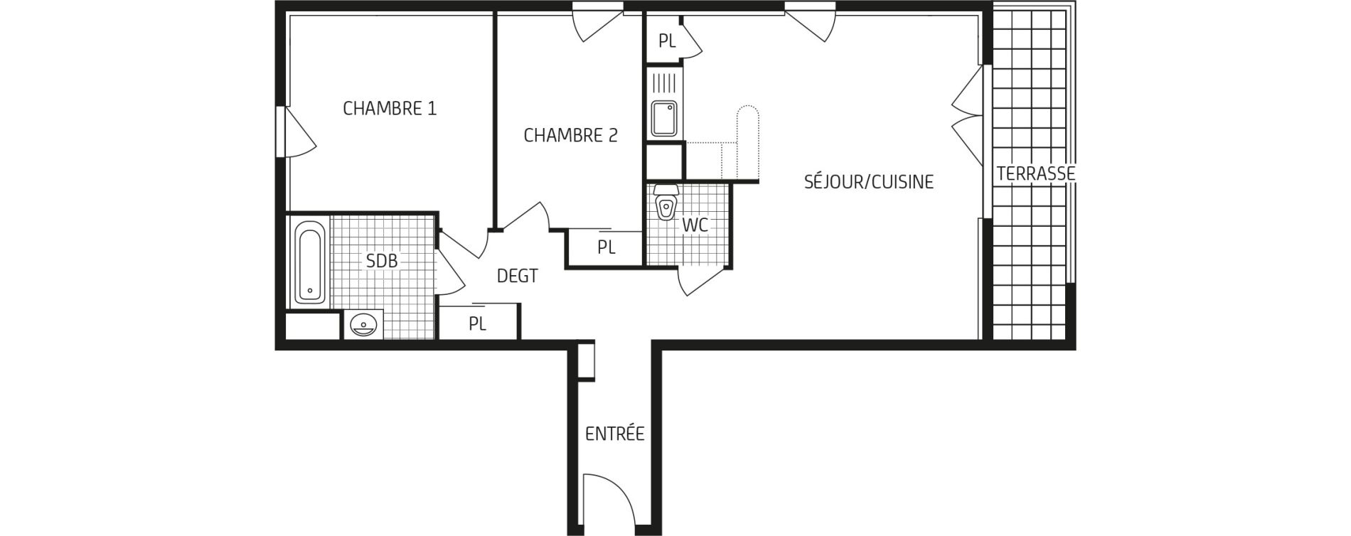 Appartement T3 de 64,43 m2 &agrave; Laval Les pommeraies
