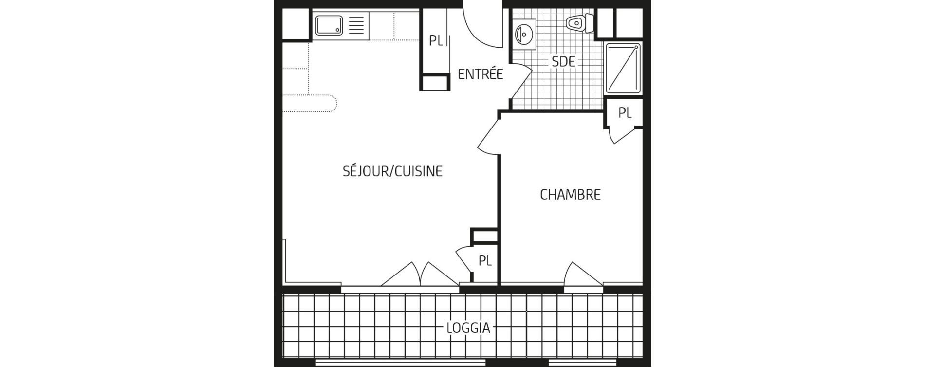 Appartement T2 de 44,44 m2 &agrave; Laval Les pommeraies