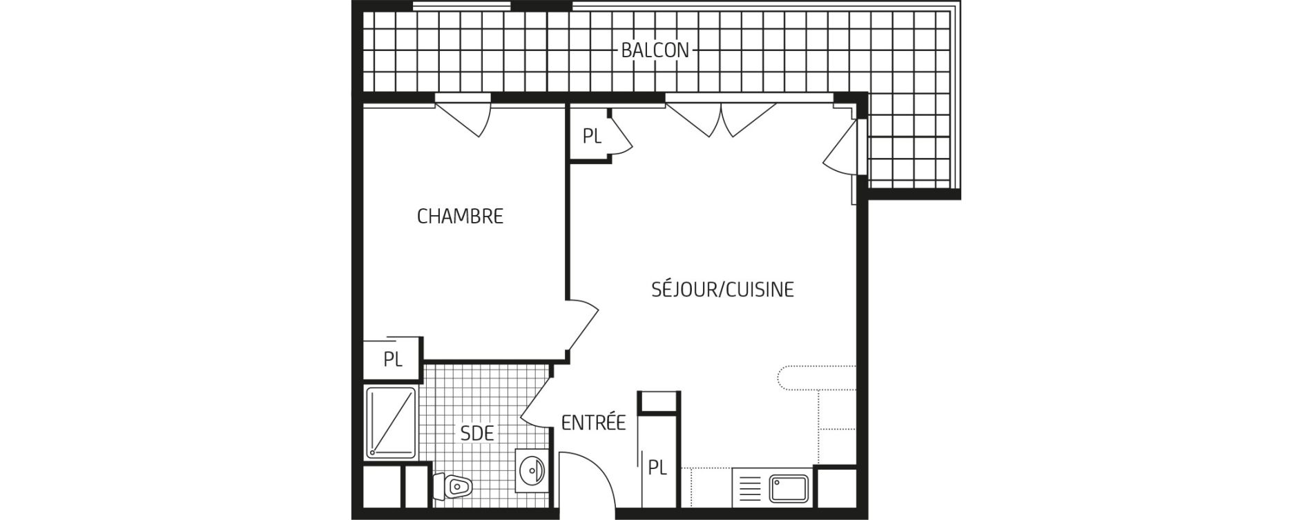 Appartement T2 de 44,18 m2 &agrave; Laval Les pommeraies