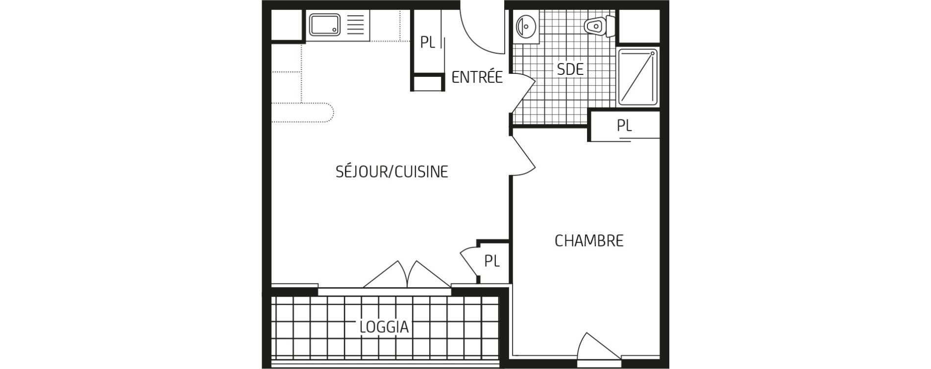 Appartement T2 de 42,23 m2 &agrave; Laval Les pommeraies