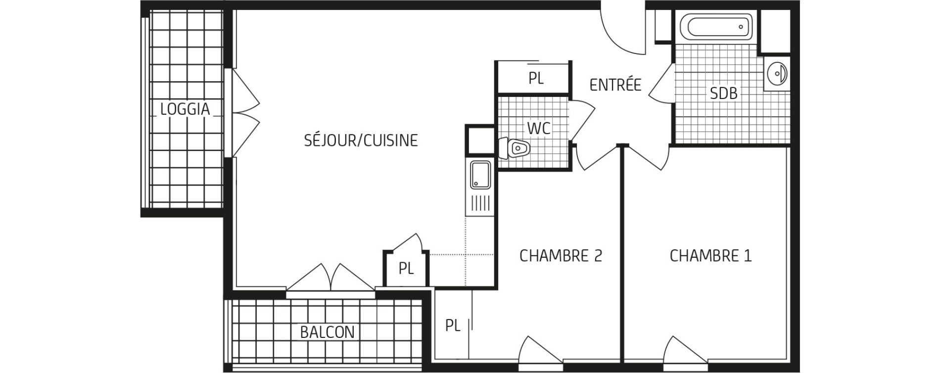 Appartement T3 de 62,99 m2 &agrave; Laval Les pommeraies
