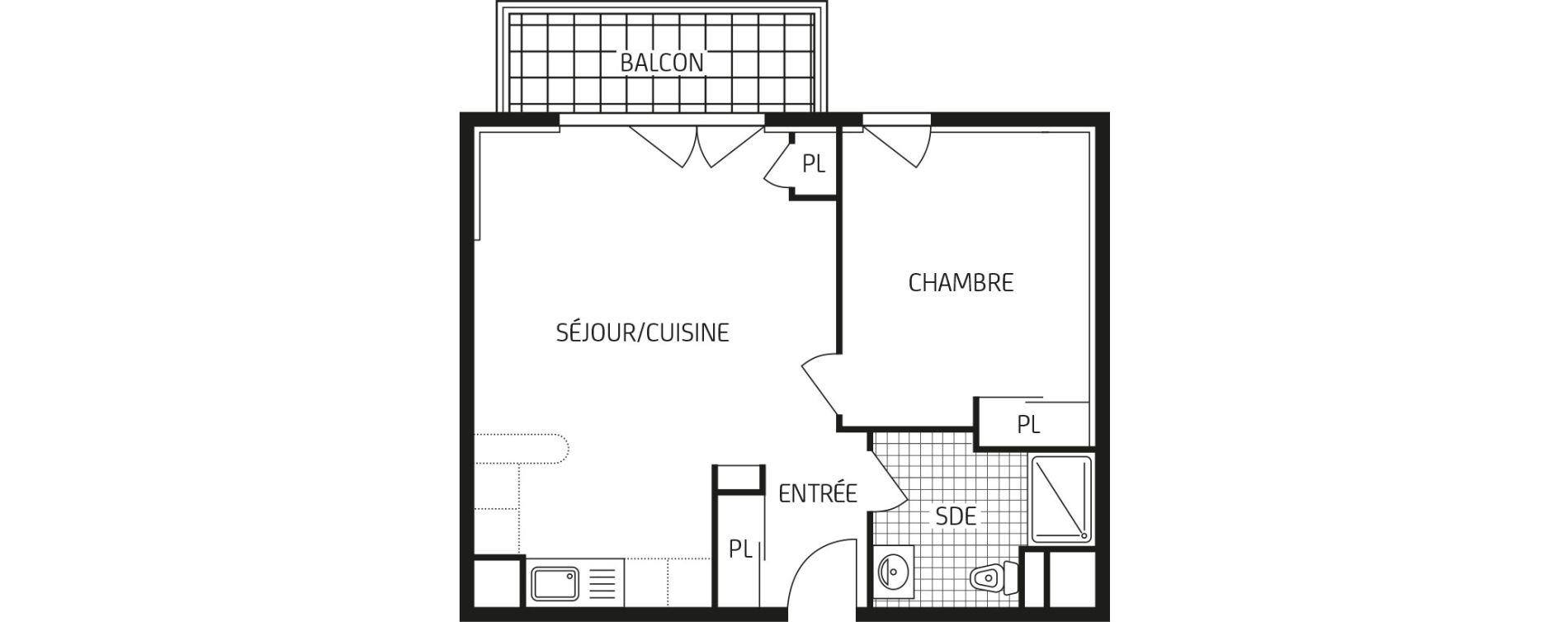 Appartement T2 de 44,32 m2 &agrave; Laval Les pommeraies