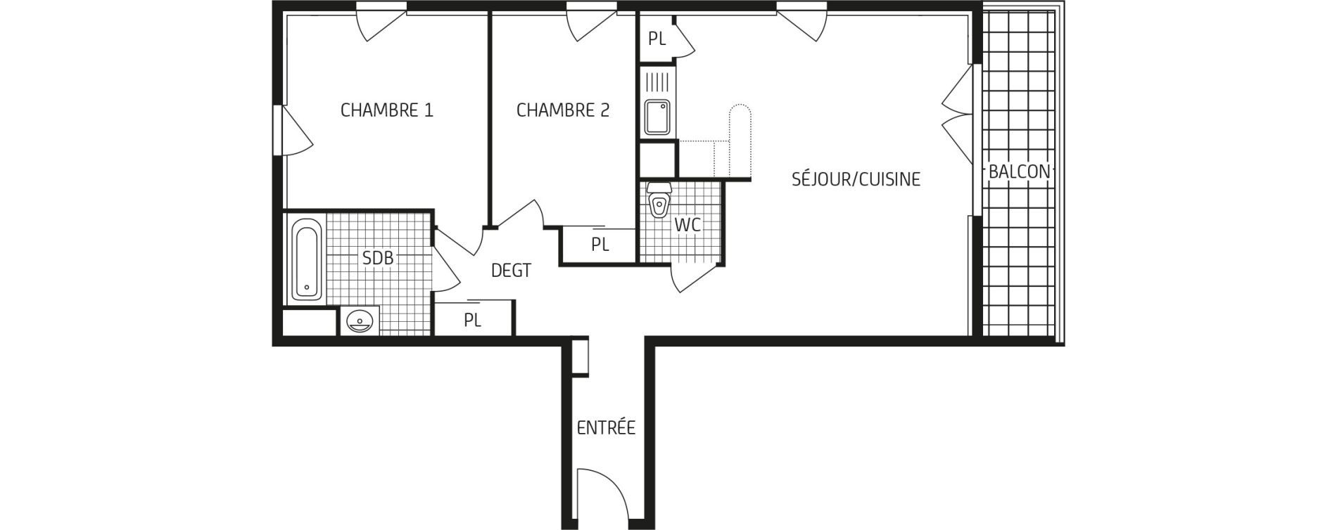 Appartement T3 de 64,44 m2 &agrave; Laval Les pommeraies