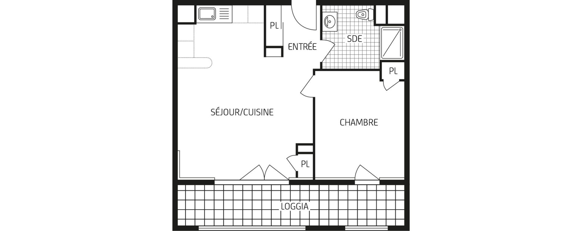 Appartement T2 de 44,92 m2 &agrave; Laval Les pommeraies