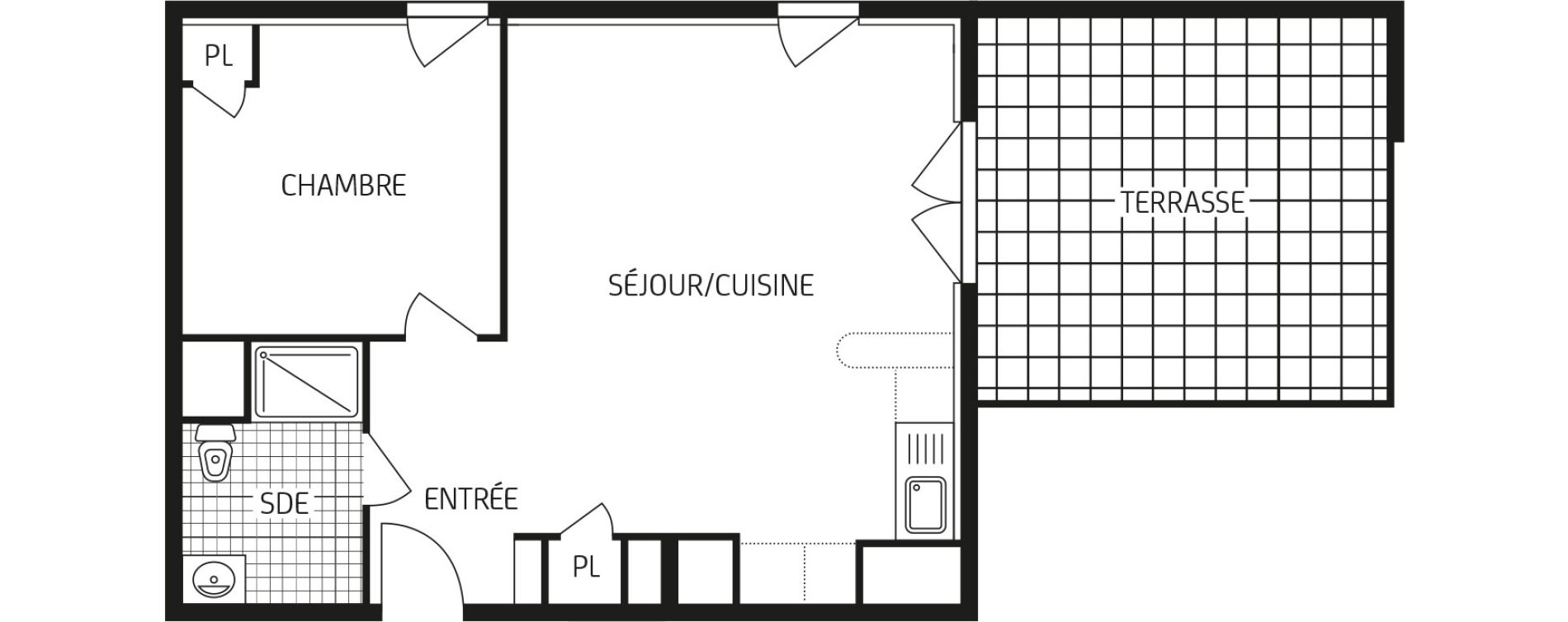 Appartement T2 de 46,71 m2 &agrave; Laval Les pommeraies
