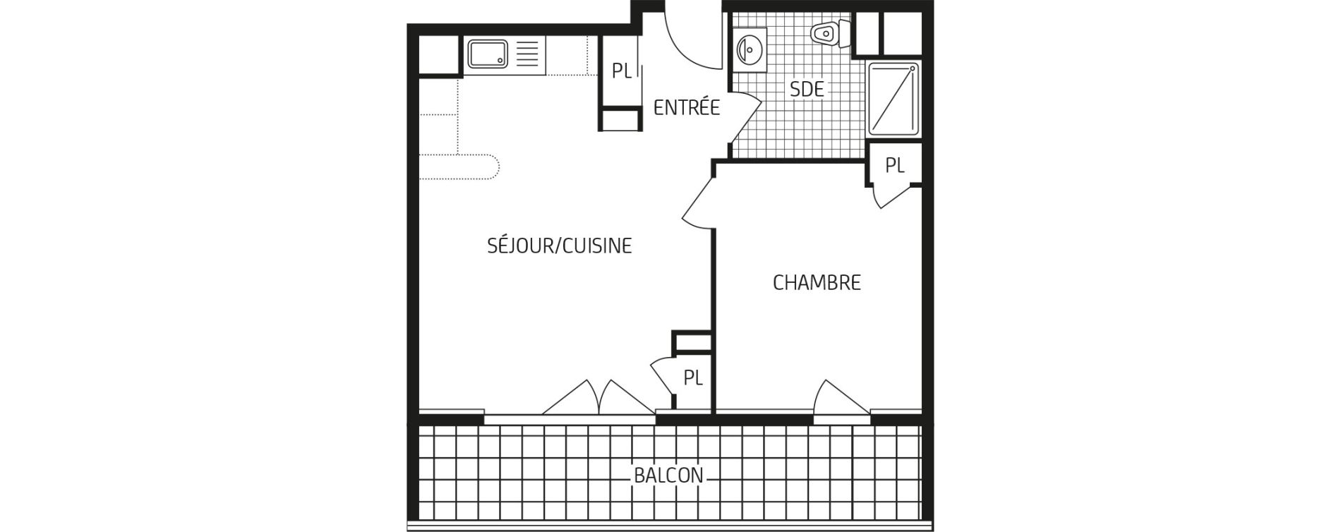 Appartement T2 de 42,26 m2 &agrave; Laval Les pommeraies