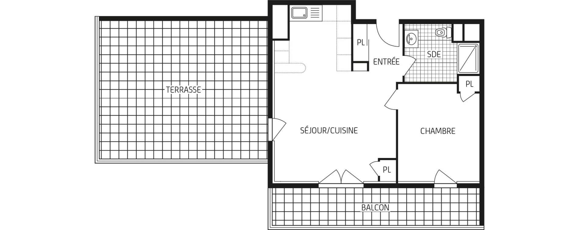 Appartement T2 de 45,89 m2 &agrave; Laval Les pommeraies