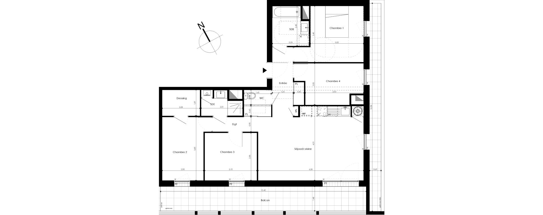 Appartement T5 de 89,97 m2 &agrave; Laval Les pommeraies