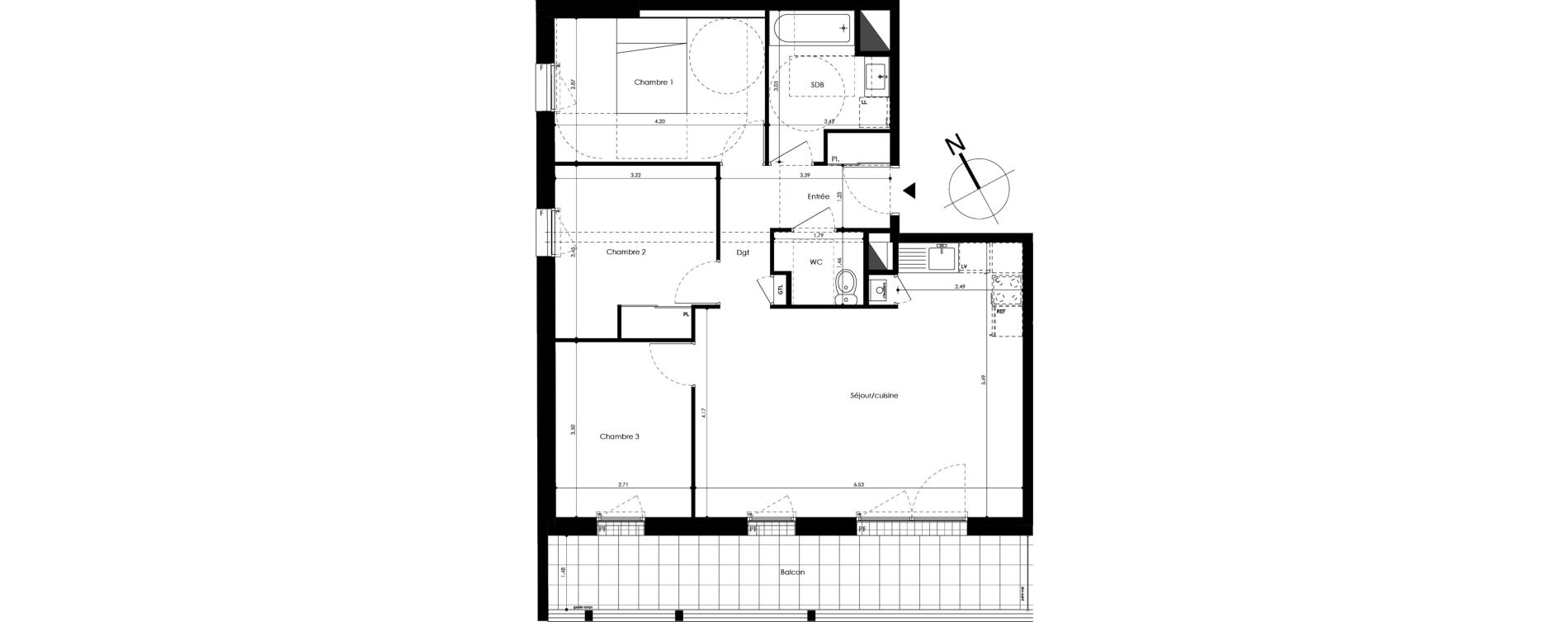 Appartement T4 de 78,00 m2 &agrave; Laval Les pommeraies