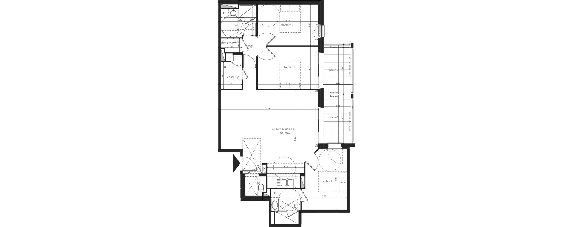 Appartement T4 de 88,99 m2 &agrave; Laval Centre