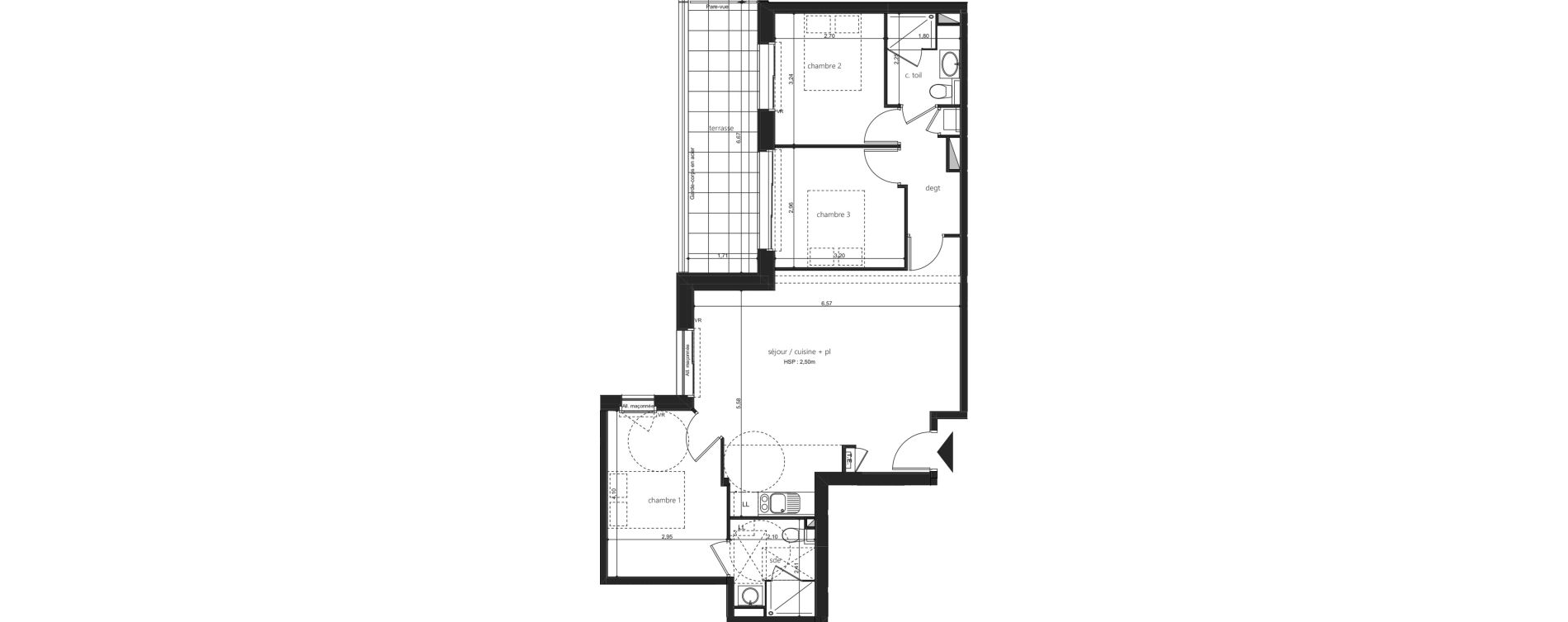 Appartement T4 de 75,45 m2 &agrave; Laval Centre