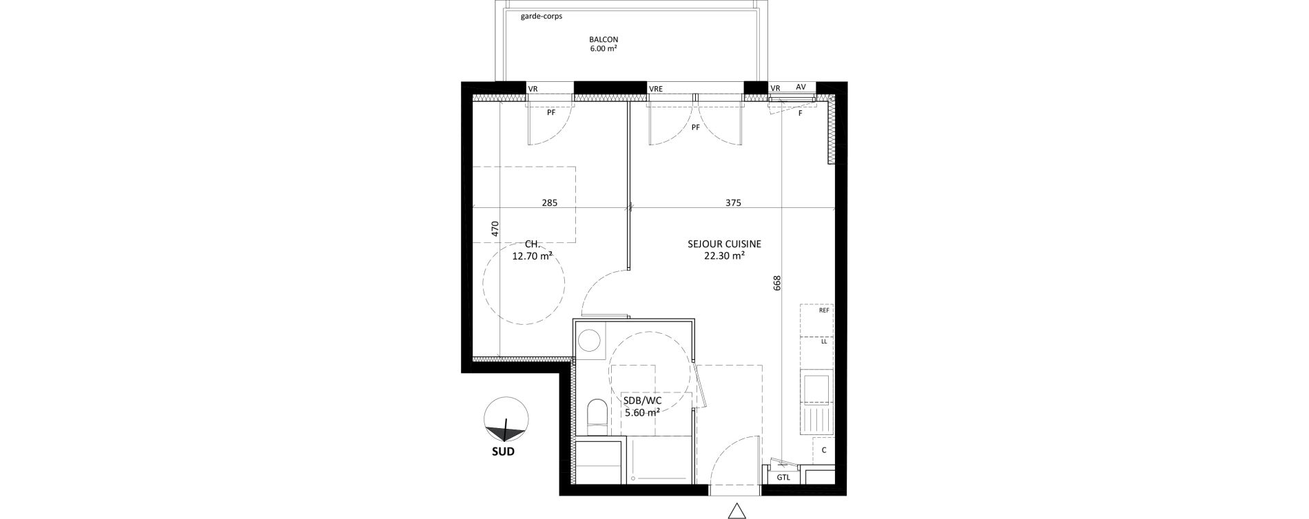 Appartement T2 de 40,60 m2 &agrave; Laval Centre