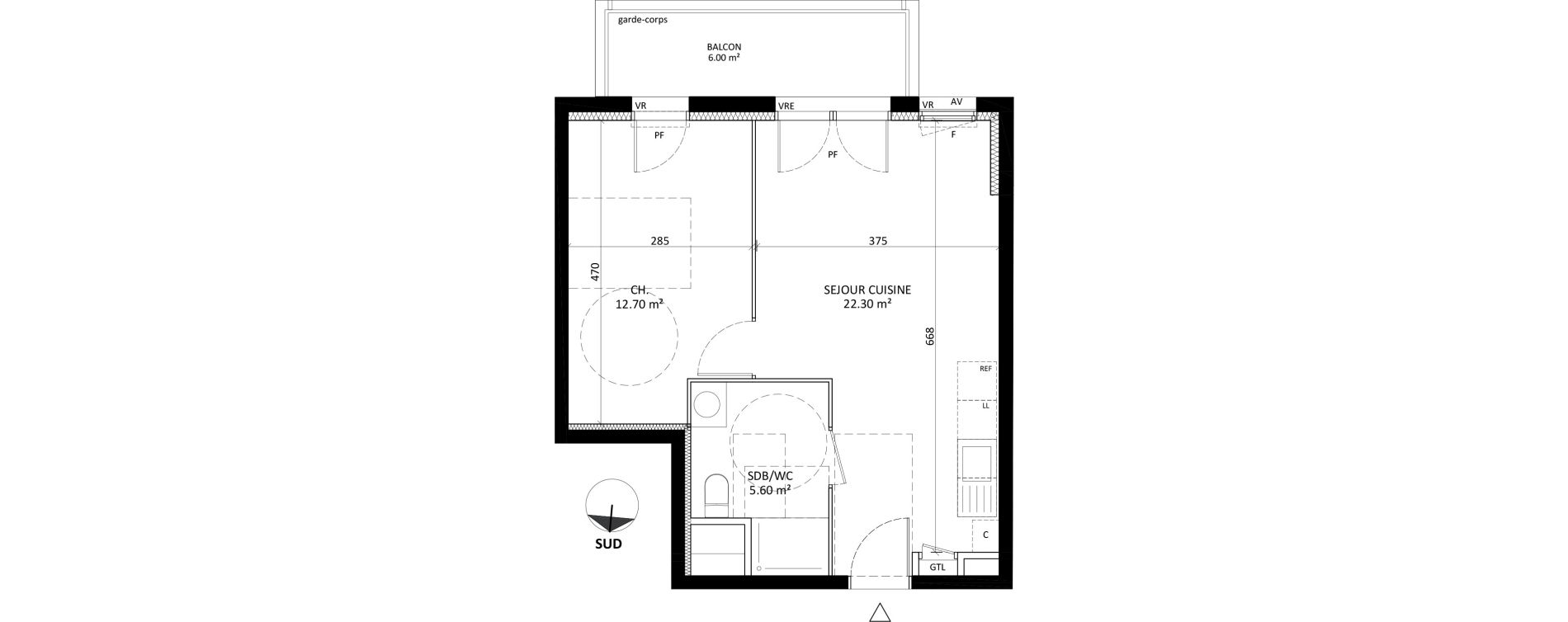 Appartement T2 de 40,60 m2 &agrave; Laval Centre