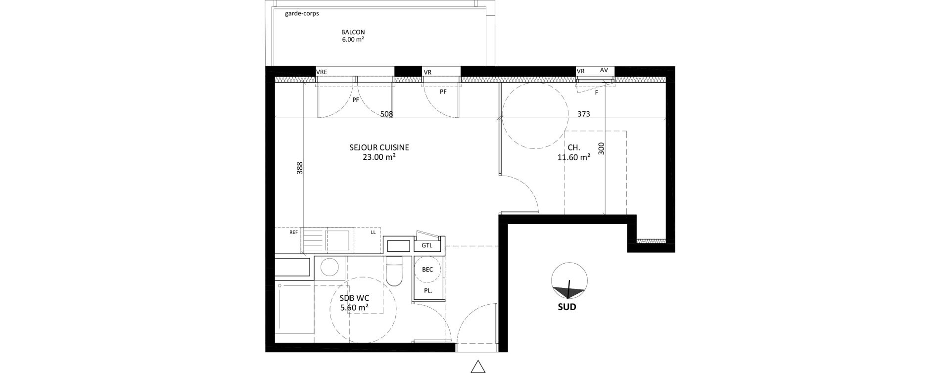Appartement T2 de 40,20 m2 &agrave; Laval Centre