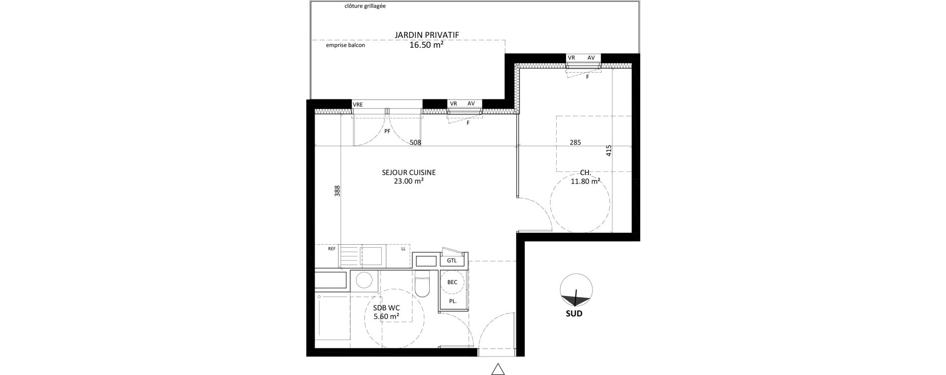 Appartement T2 de 40,40 m2 &agrave; Laval Centre