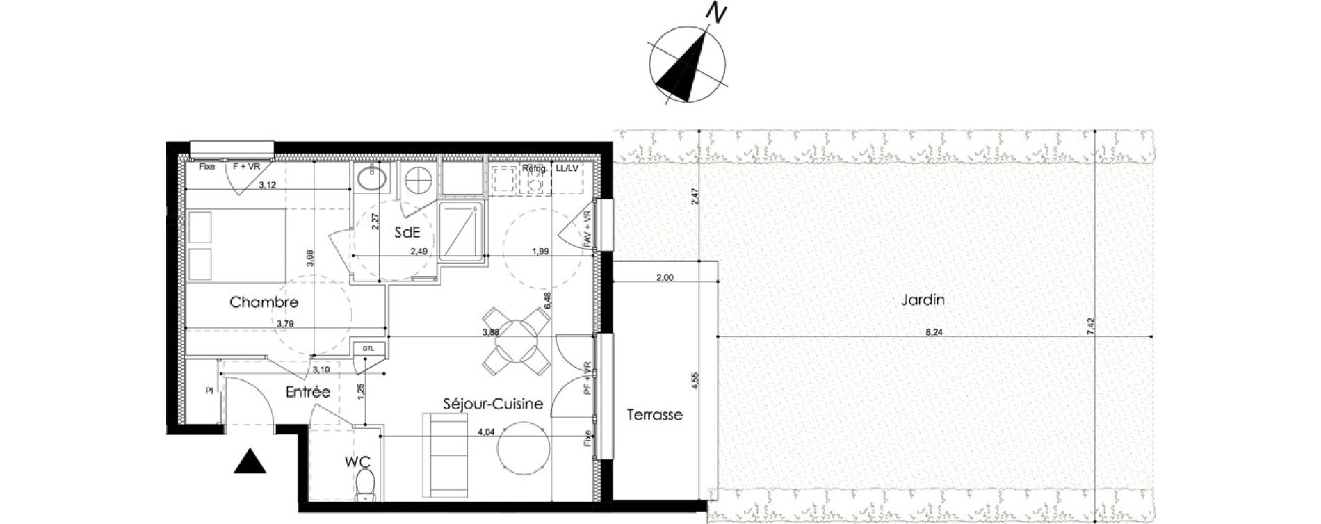 Appartement T2 de 44,71 m2 &agrave; Laval Le bourny