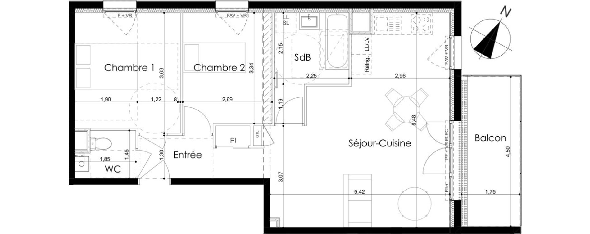 Appartement T3 de 62,00 m2 &agrave; Laval Le bourny