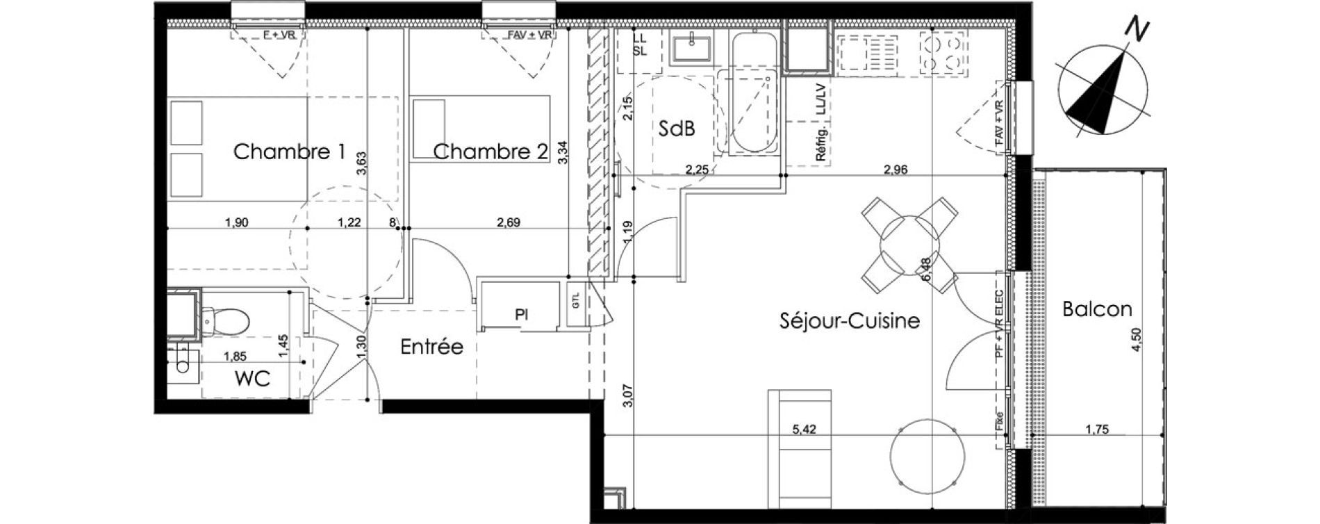 Appartement T3 de 62,00 m2 &agrave; Laval Le bourny