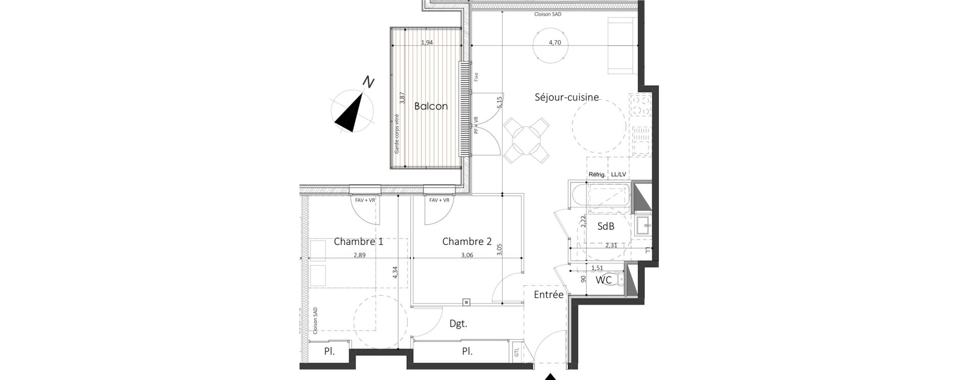 Appartement T3 de 63,50 m2 &agrave; Laval Le bourny
