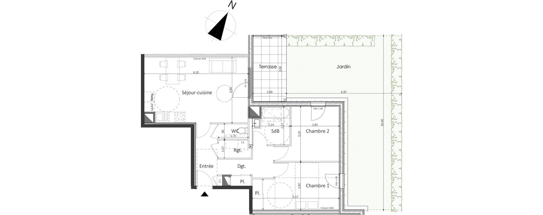 Appartement T3 de 65,54 m2 &agrave; Laval Le bourny