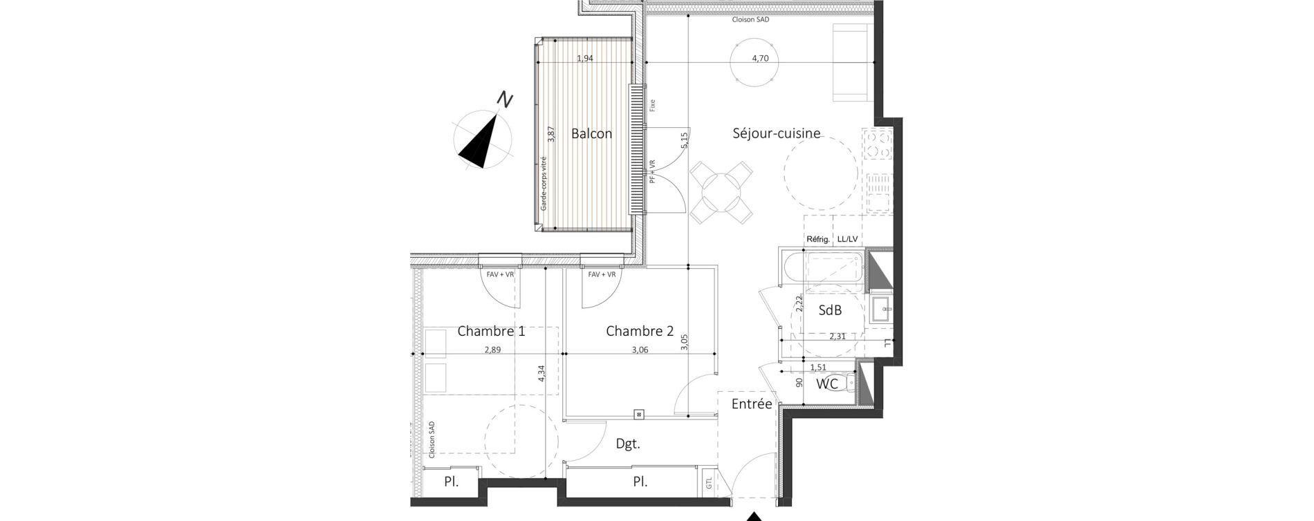 Appartement T3 de 63,50 m2 &agrave; Laval Le bourny