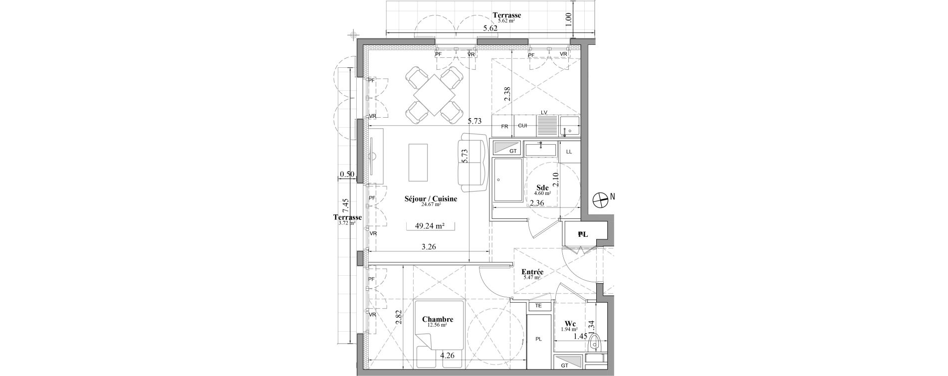 Appartement T2 de 49,24 m2 &agrave; Laval Les fourches