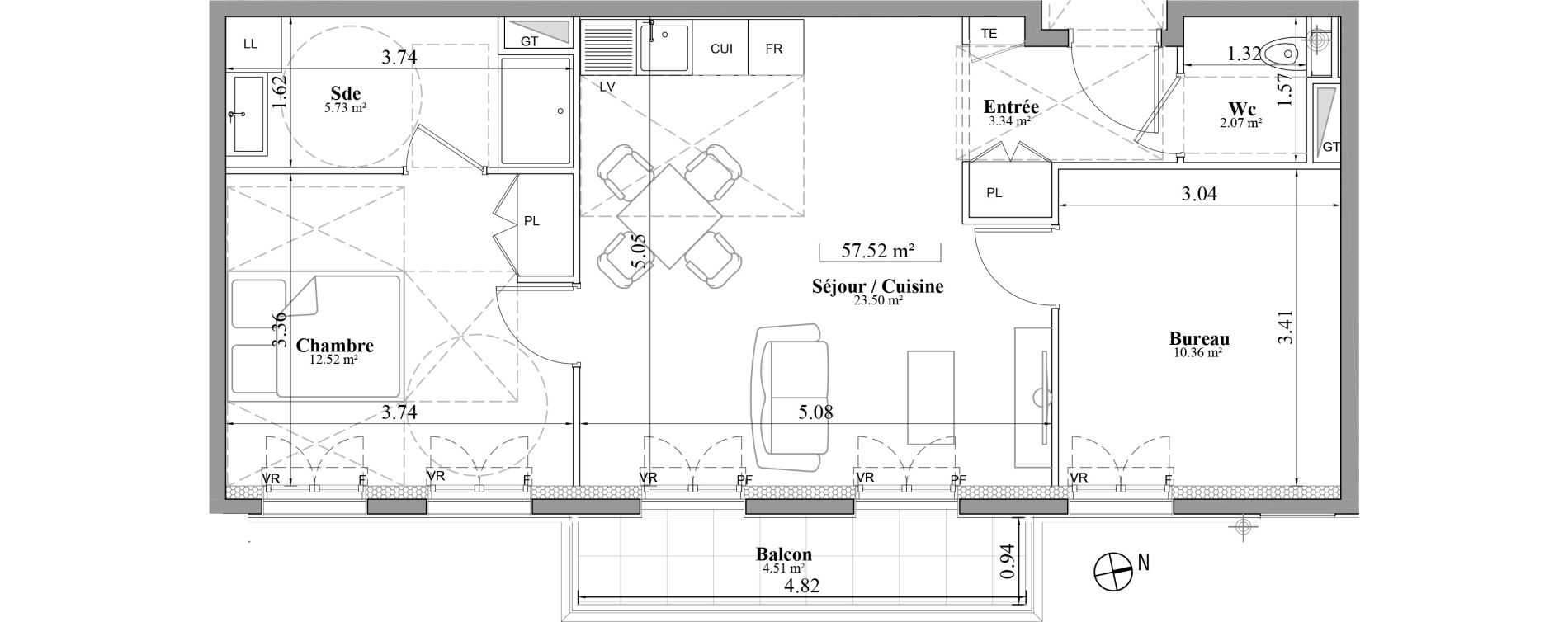 Appartement T3 de 57,52 m2 &agrave; Laval Les fourches