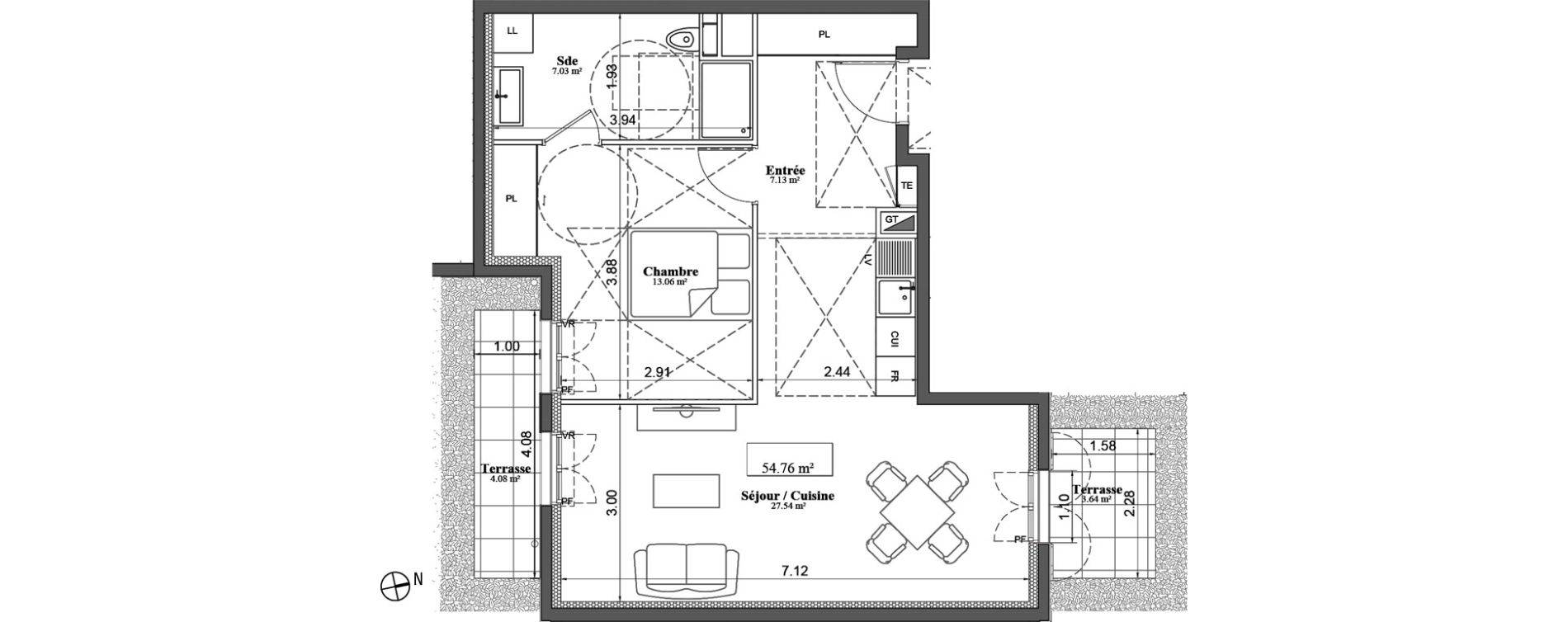 Appartement T2 de 54,76 m2 &agrave; Laval Les fourches