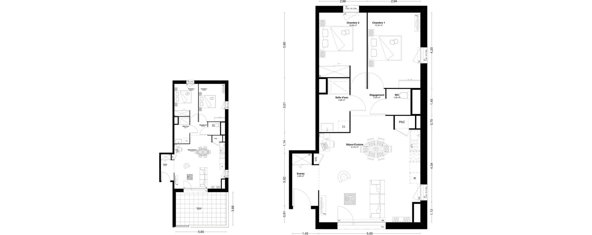 Appartement T3 de 67,10 m2 &agrave; L'Huisserie Centre