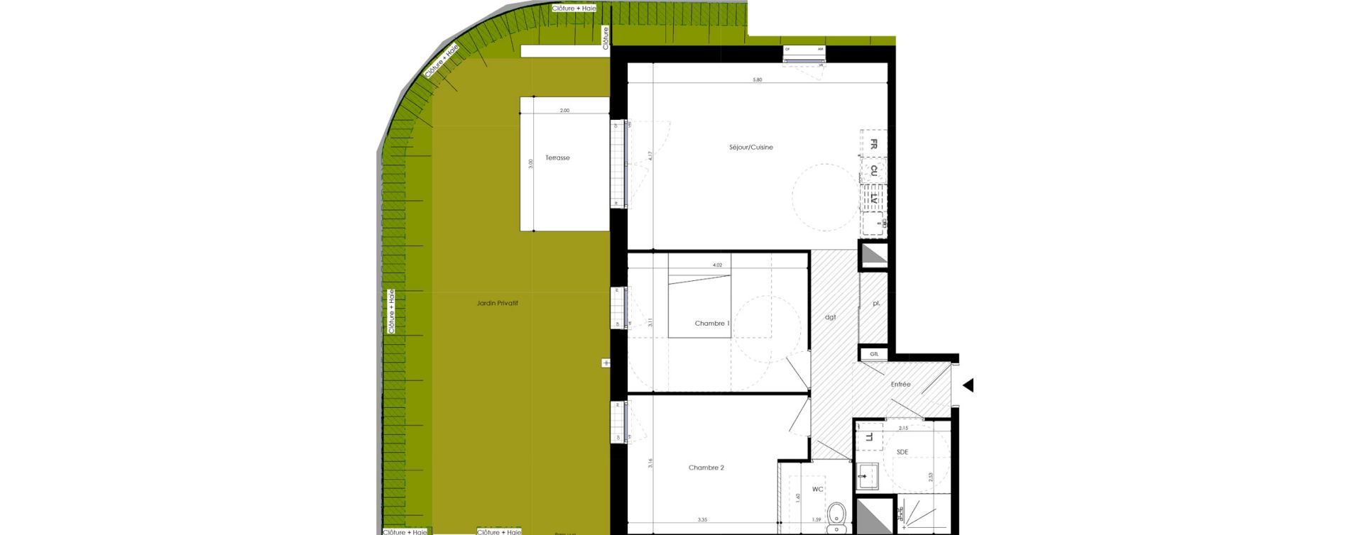 Appartement T3 de 63,30 m2 &agrave; L'Huisserie Centre