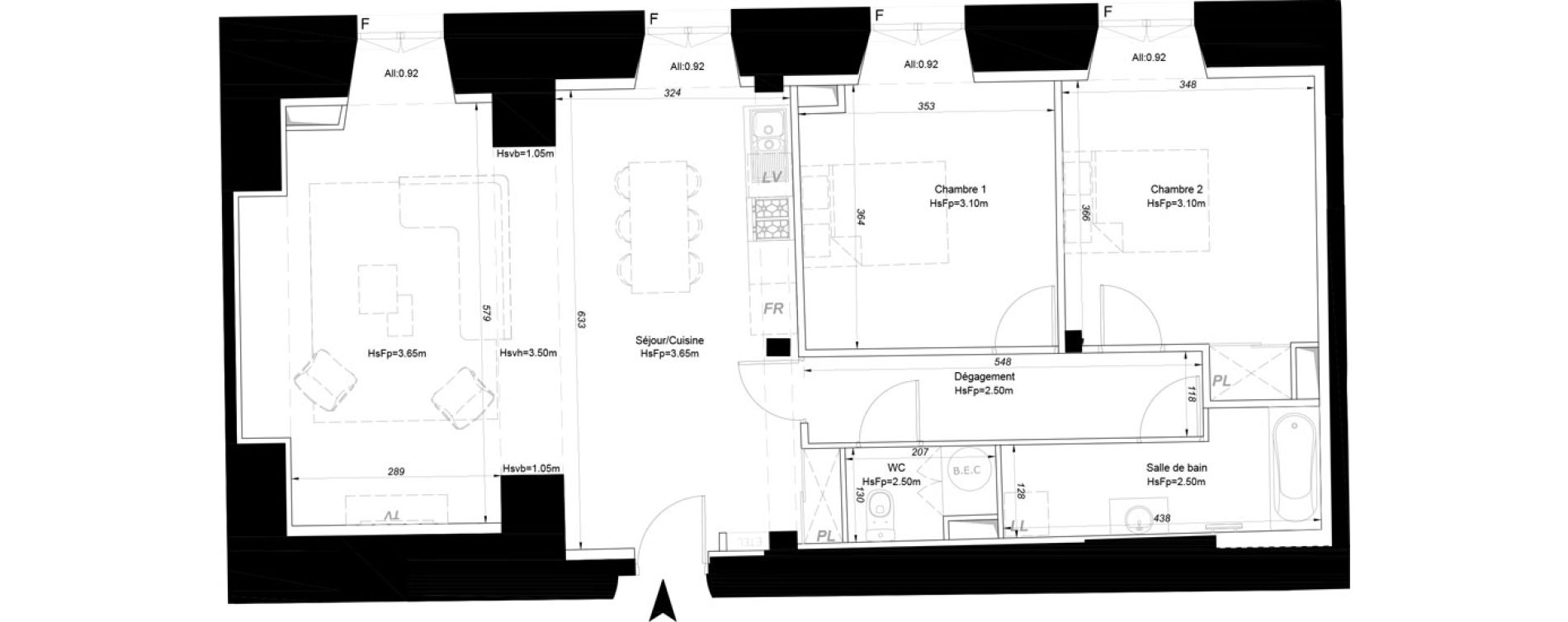Appartement T3 de 85,70 m2 &agrave; La Fl&egrave;che Centre