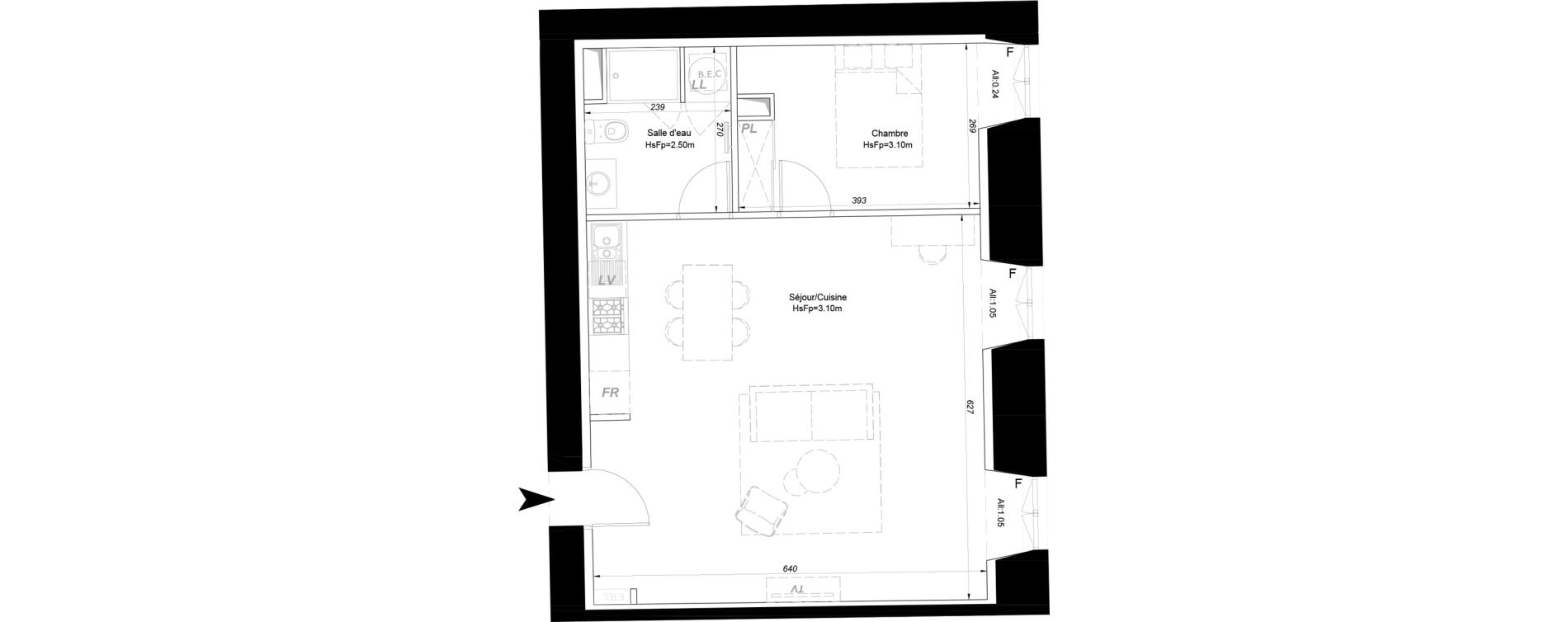 Appartement T2 de 58,35 m2 &agrave; La Fl&egrave;che Centre