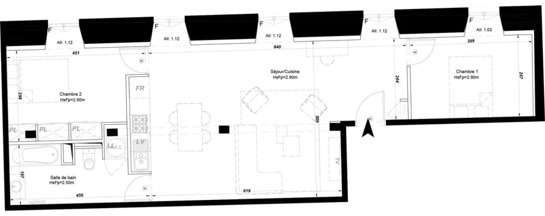 Appartement T3 de 72,00 m2 &agrave; La Fl&egrave;che Centre