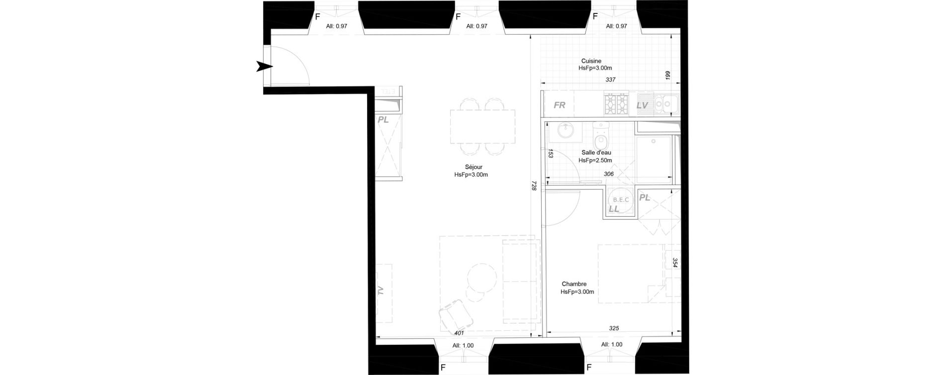 Appartement T2 de 56,30 m2 &agrave; La Fl&egrave;che Centre