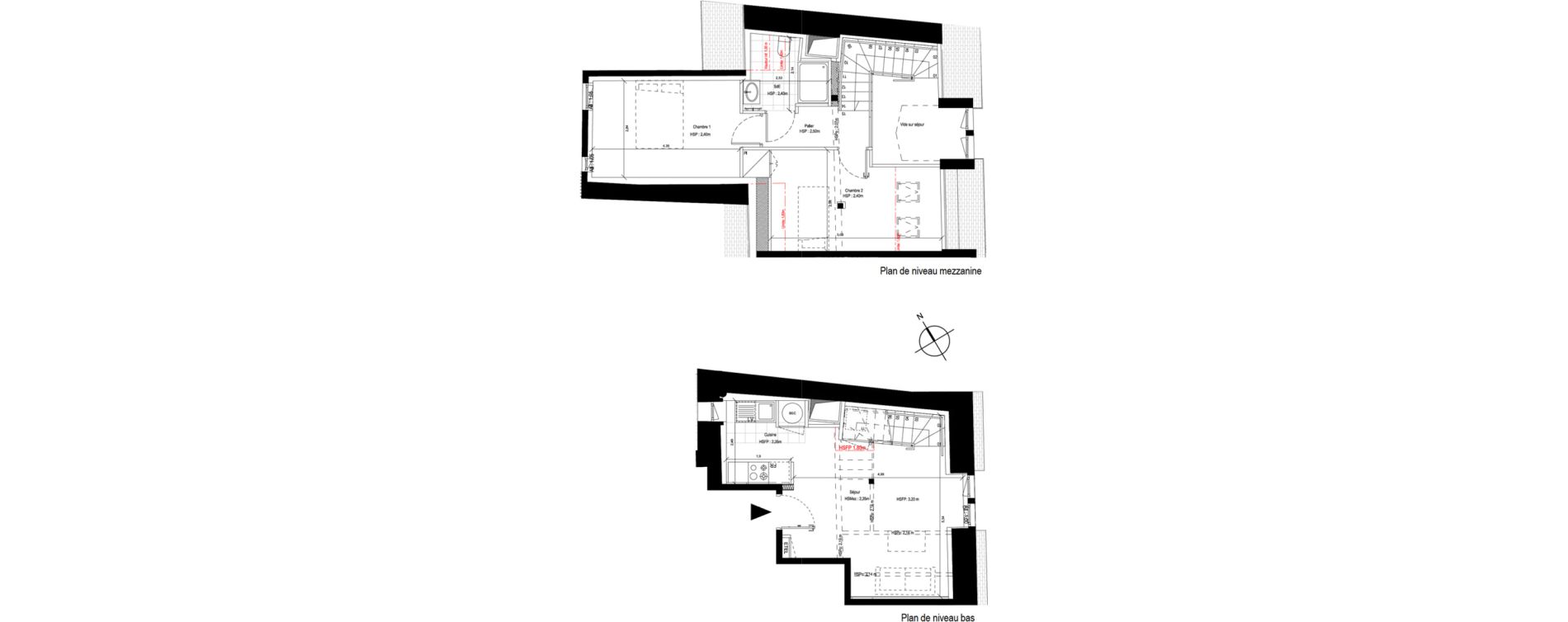 Duplex T3 de 54,50 m2 au Mans Vieux mans