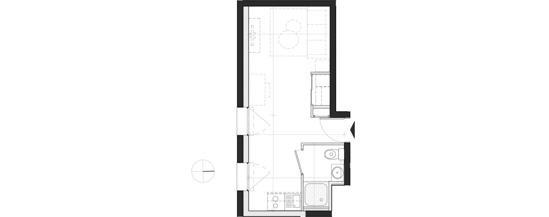 Appartement T1 de 20,96 m2 au Mans Nationale