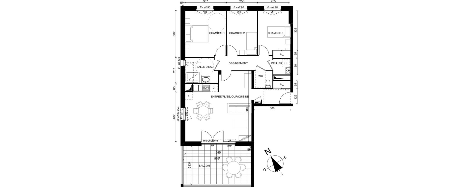 Appartement T4 de 79,85 m2 au Mans Lib&eacute;ration