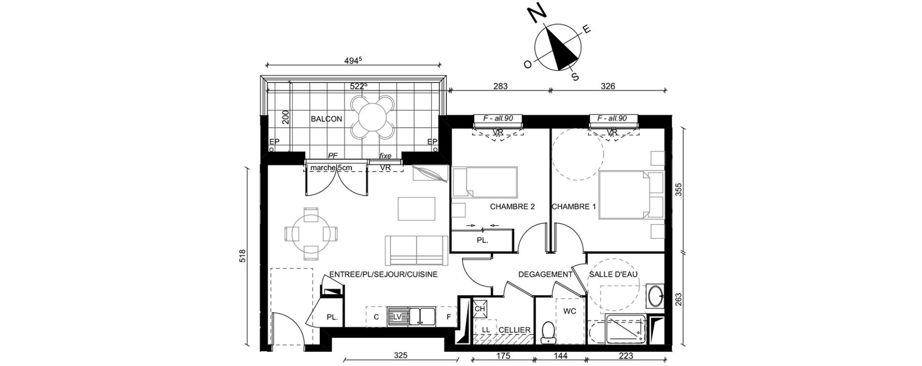 Appartement T3 de 61,35 m2 au Mans Lib&eacute;ration