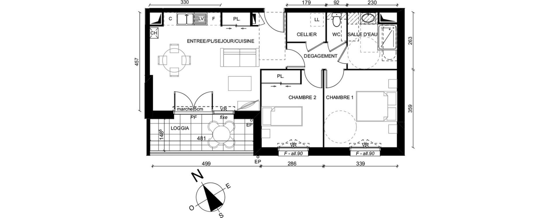 Appartement T3 de 60,80 m2 au Mans Lib&eacute;ration