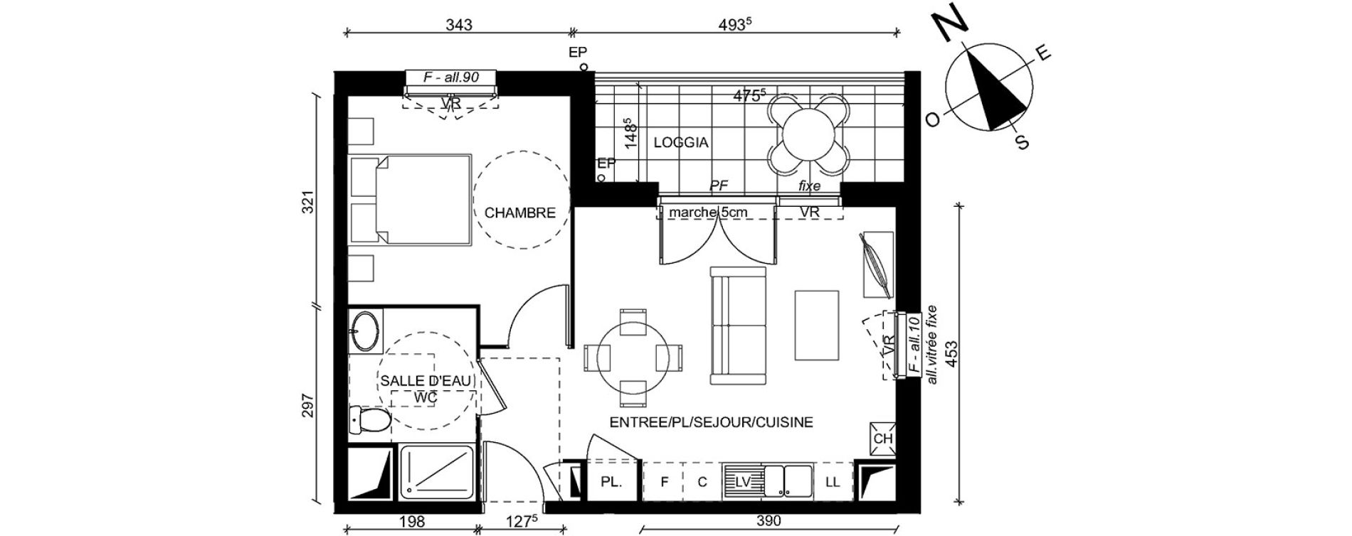 Appartement T2 de 42,26 m2 au Mans Lib&eacute;ration