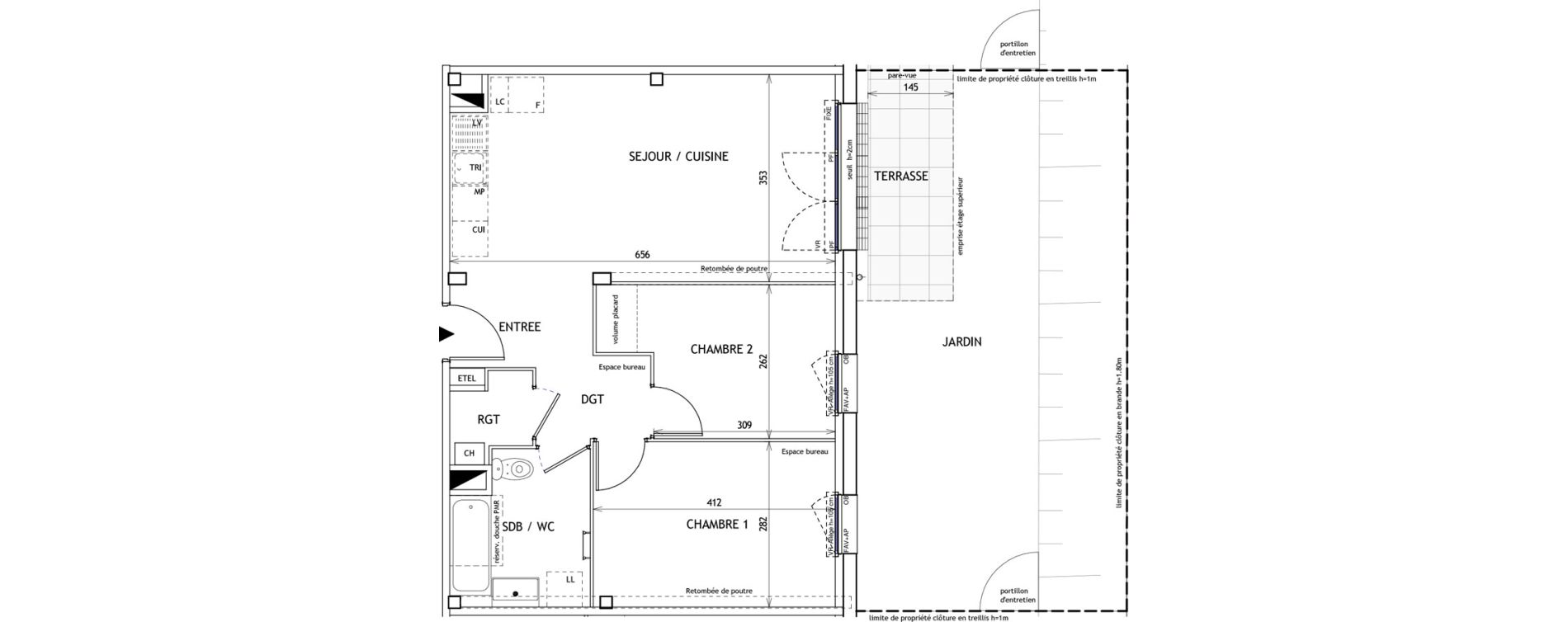 Appartement T3 de 57,34 m2 &agrave; Challans Centre