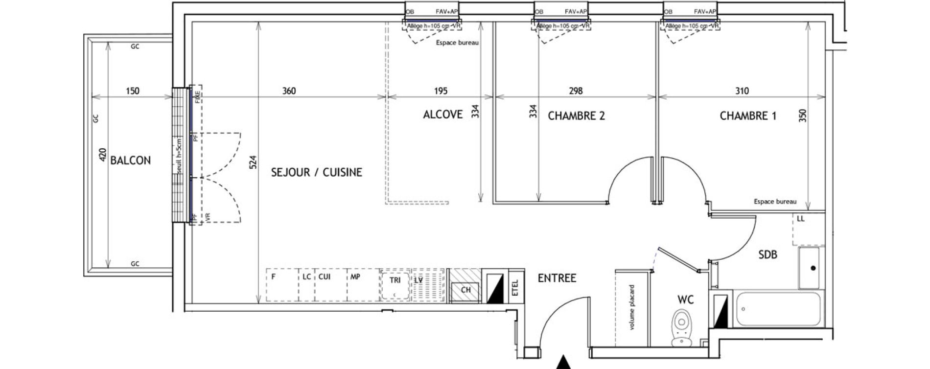 Appartement T3 de 63,36 m2 &agrave; Challans Centre