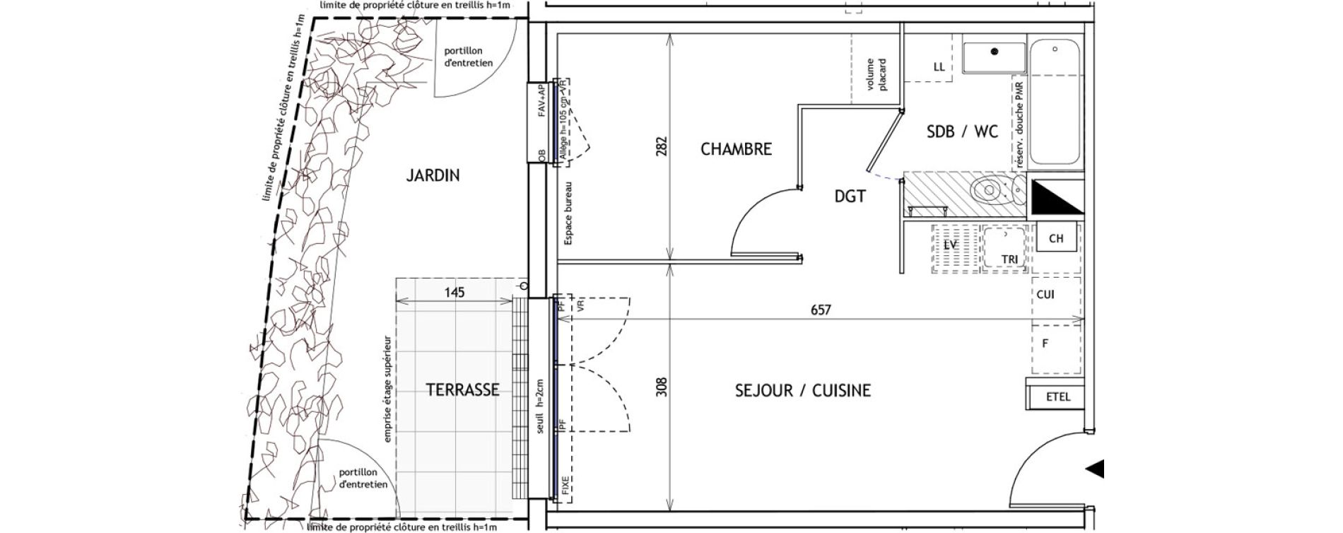 Appartement T2 de 37,80 m2 &agrave; Challans Centre