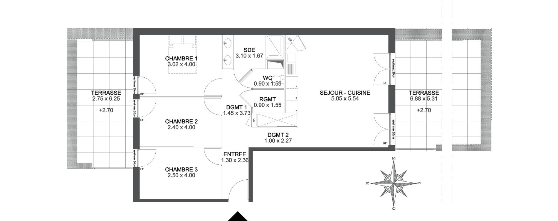 Appartement T4 de 79,12 m2 &agrave; Challans Bois soleil