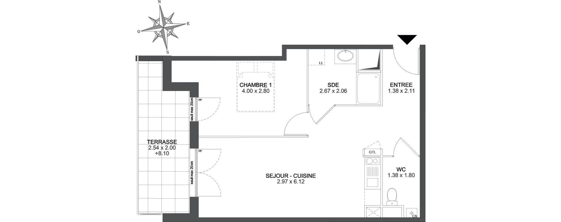 Appartement T2 de 48,03 m2 &agrave; Challans Bois soleil